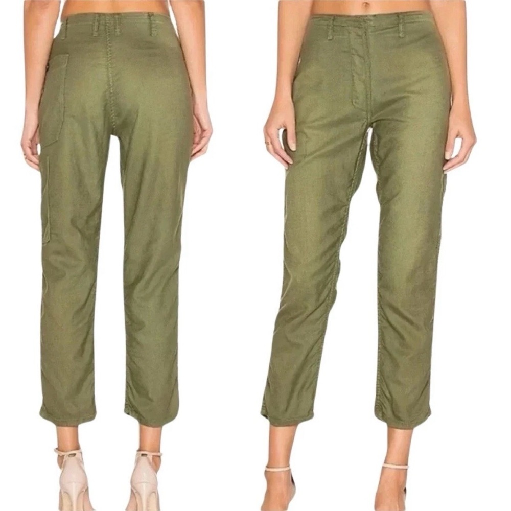THE GREAT. Olive Green High-Rise Straight Pants
